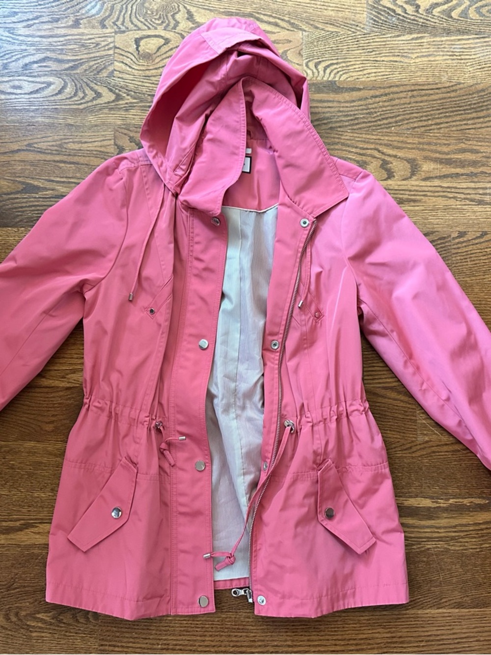 Charter Club Pink Hooded Utility Anorak Jacket